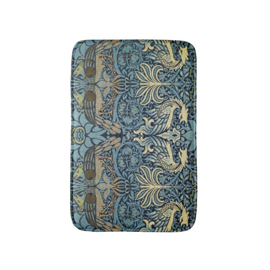 William Morris Peacock and Dragon Woven Design バスマット (正面縦)