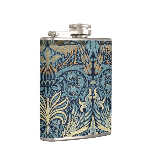 William Morris Peacock and Dragon Woven Design フラスク (右)