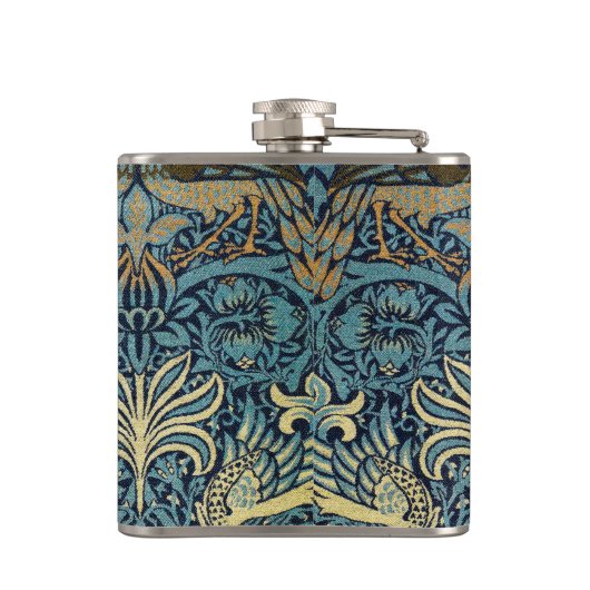 William Morris Peacock and Dragon Woven Design フラスク (裏面)