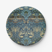 William Morris Peacock and Dragon Woven Design ペーパープレート (正面)