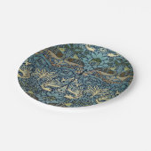 William Morris Peacock and Dragon Woven Design ペーパープレート (アングル)