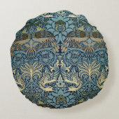 William Morris Peacock and Dragon Woven Design ラウンドクッション (裏面)