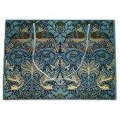 William Morris Peacock and Dragon Woven Design ラージペーパーバッグ (正面)
