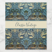 William Morris Peacock and Dragon Woven Design ワインラベル (シングルラベル)