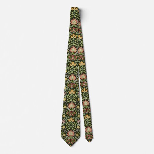 William Morris Persian Floral Botanical Design ネクタイ (正面)