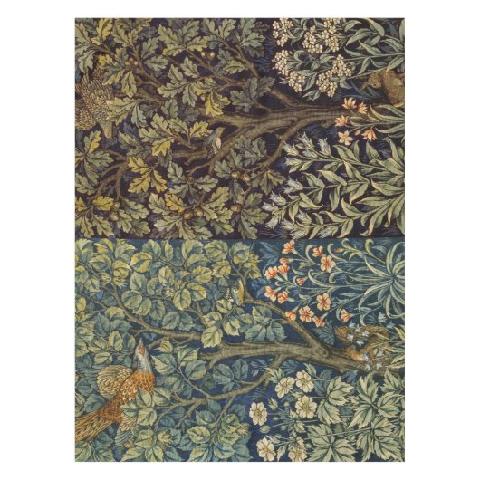 William Morris Pheasant Bird Tree Flower テーブルクロス (正面)