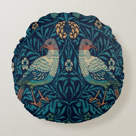 William Morris Pheasants ラウンドクッション (正面)