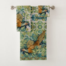 William * Morris Phesant Bird Vintage Forest Bath バスタオルセット