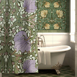 William Morris PimpernelヴィンテージパターンシャワーCu シャワーカーテン