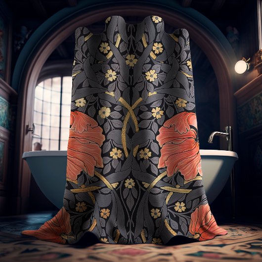 William Morris PimpernelヴィンテージパターンシャワーCu シャワーカーテン