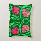William Morris Pimpernel、コーラルピンクとグリーン アクセントクッション (裏面(縦))