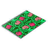William Morris Pimpernel、コーラルピンクとグリーン ノートブック (左側)