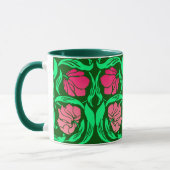 William Morris Pimpernel、コーラルピンクとグリーン マグカップ (左)
