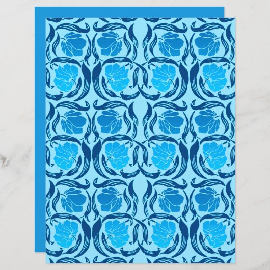 William Morris Pimpernel、デニム&ライトブルー (正面/裏面)