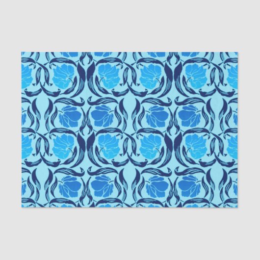 William Morris Pimpernel、デニム&ライトブルー 薄葉紙 (正面)