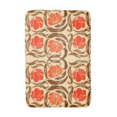 William Morris Pimpernel、マンダリンオレンジ&ブラウン バスマット (正面縦)