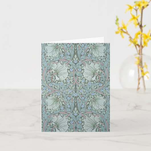 William Morris - Pimpernel：青と緑の花 カード (黄色い花)