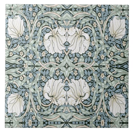 William Morris Pimpernel Blue Intricate Pattern  タイル (正面)