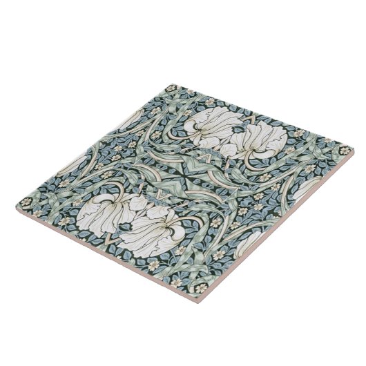 William Morris Pimpernel Blue Intricate Pattern  タイル (側面)