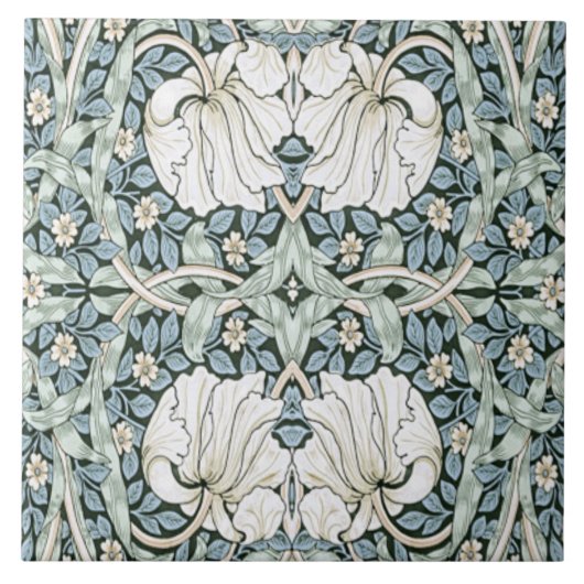 William Morris Pimpernel Blue Intricate Pattern  タイル (正面)