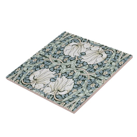 William Morris Pimpernel Blue Intricate Pattern  タイル (側面)