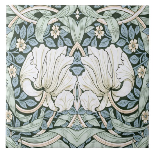 William Morris Pimpernel Blue Intricate Pattern  タイル (正面)