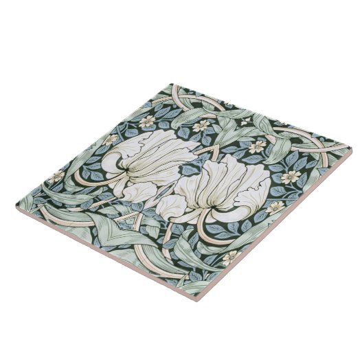 William Morris Pimpernel Blue Intricate Pattern  タイル (側面)