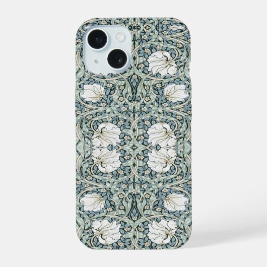 William Morris Pimpernel Blue Intricate Pattern  iPhone 15ケース (裏面)