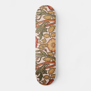 William Morris Pink Rose Flower Wallpaper Pattern スケートボード