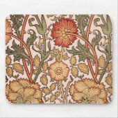 William Morris Pink Rose Flower Wallpaper Pattern マウスパッド (正面)