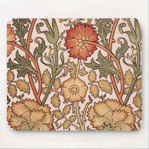 William Morris Pink Rose Flower Wallpaper Pattern マウスパッド