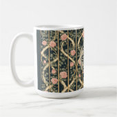 William Morris Pink Roses Trellis Home Sweet Home コーヒーマグカップ (左)