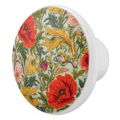 William Morris Poppies Floral Art Nouveau Pattern  セラミックノブ (右)