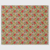 William Morris Poppies Floral Art Nouveau Pattern  ラッピングペーパー (フラット)