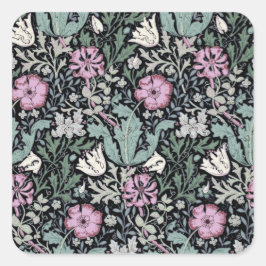 William Morris Poppy Botanical Victorian Wallpaper スクエアシール
