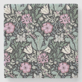 William Morris Poppy Botanical Victorian Wallpaper ストーンコースター