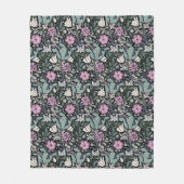 William Morris Poppy Botanical Victorian Wallpaper フリースブランケット (正面)