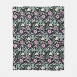 William Morris Poppy Botanical Victorian Wallpaper フリースブランケット