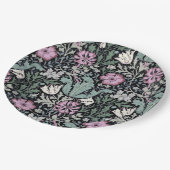 William Morris Poppy Botanical Victorian Wallpaper ペーパープレート (アングル)