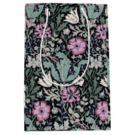 William Morris Poppy Botanical Victorian Wallpaper ミディアムペーパーバッグ