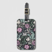 William Morris Poppy Botanical Victorian Wallpaper ラゲッジタグ (正面縦)