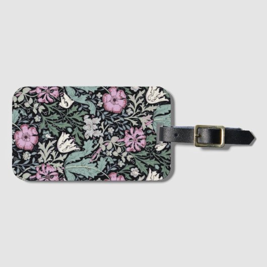 William Morris Poppy Botanical Victorian Wallpaper ラゲッジタグ (正面横)