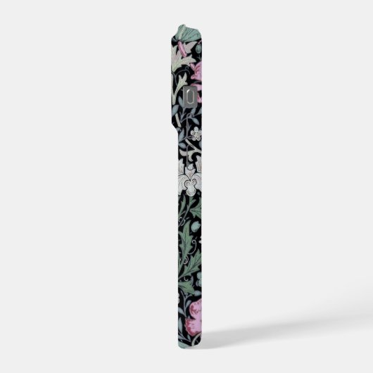 William Morris Poppy Botanical Victorian Wallpaper iPhoneケース (左側面)
