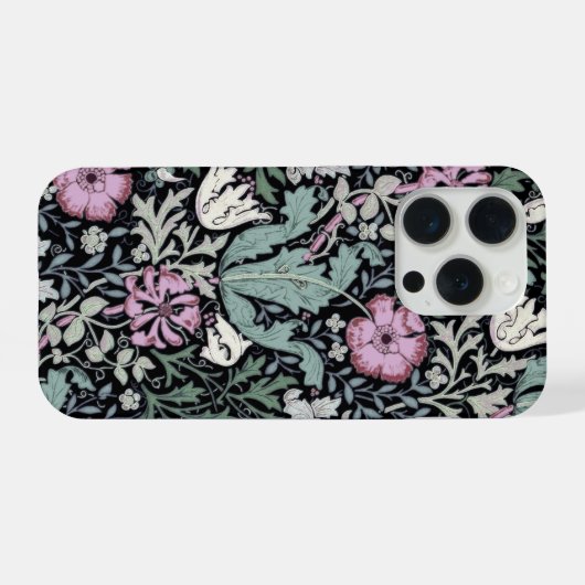 William Morris Poppy Botanical Victorian Wallpaper iPhoneケース (裏面横)