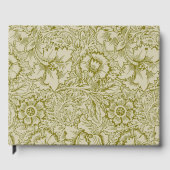 William Morris Poppy Classic Floral Green ゲストブック (正面)