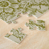 William Morris Poppy Classic Floral Green ジグソーパズル (側面)