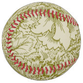 William Morris Poppy Classic Floral Green ソフトボール (正面左)