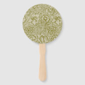 William Morris Poppy Classic Floral Green ハンドファン (裏面)