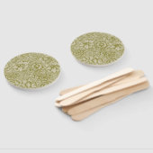 William Morris Poppy Classic Floral Green ハンドファン (組立なし)