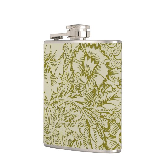 William Morris Poppy Classic Floral Green フラスク (左)